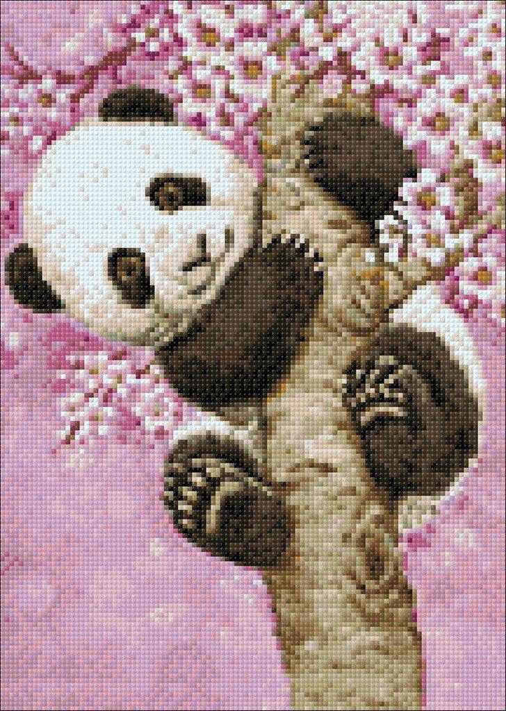 Sweet Panda CS076 Crafting Spark Diamond Painting kit with colorful square acrylic diamonds and self-adhesive canvas.